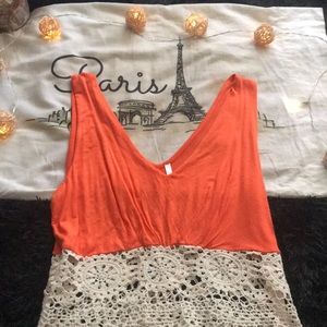 Orange lace top